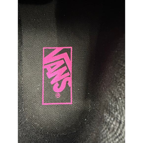 VANS Knu Skool Womens Size 7.5 Platform Stacked Skate Sneaker Black Pink Satin - Picture 7 of 10